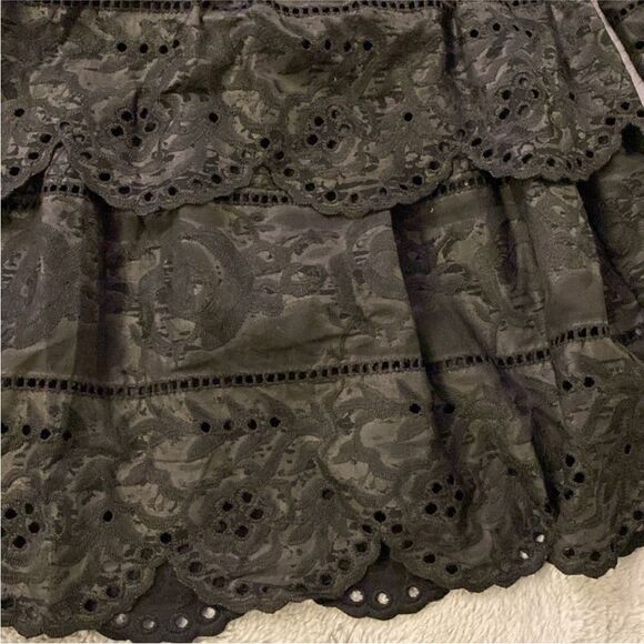 Adam Lippes tiered eyelet black dress, US2 - Picture 8 of 11